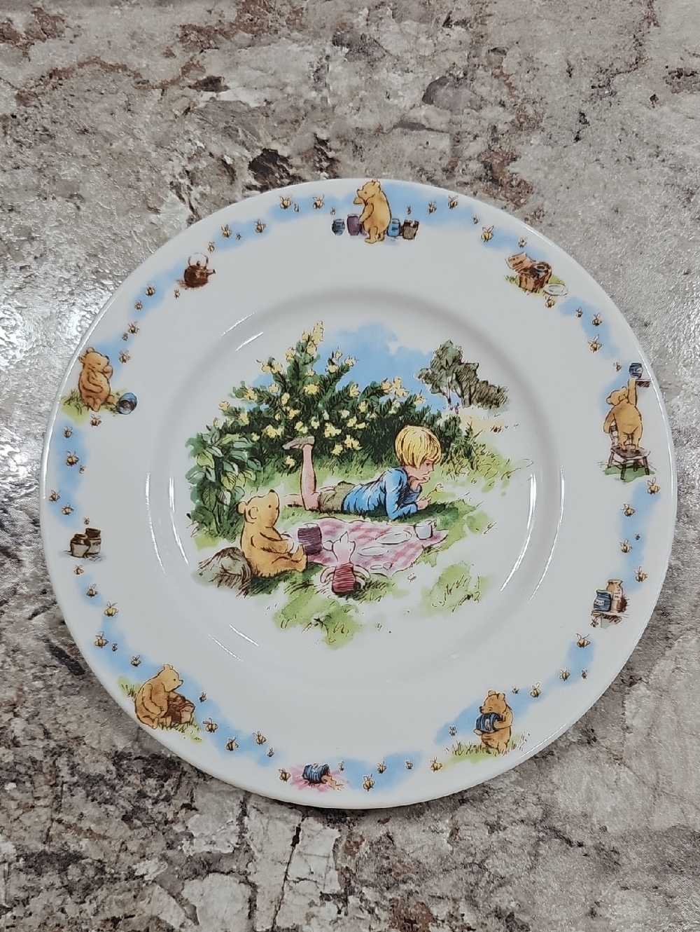 Royal Doulton Winnie the Pooh Blue and Yellow Children's Plate